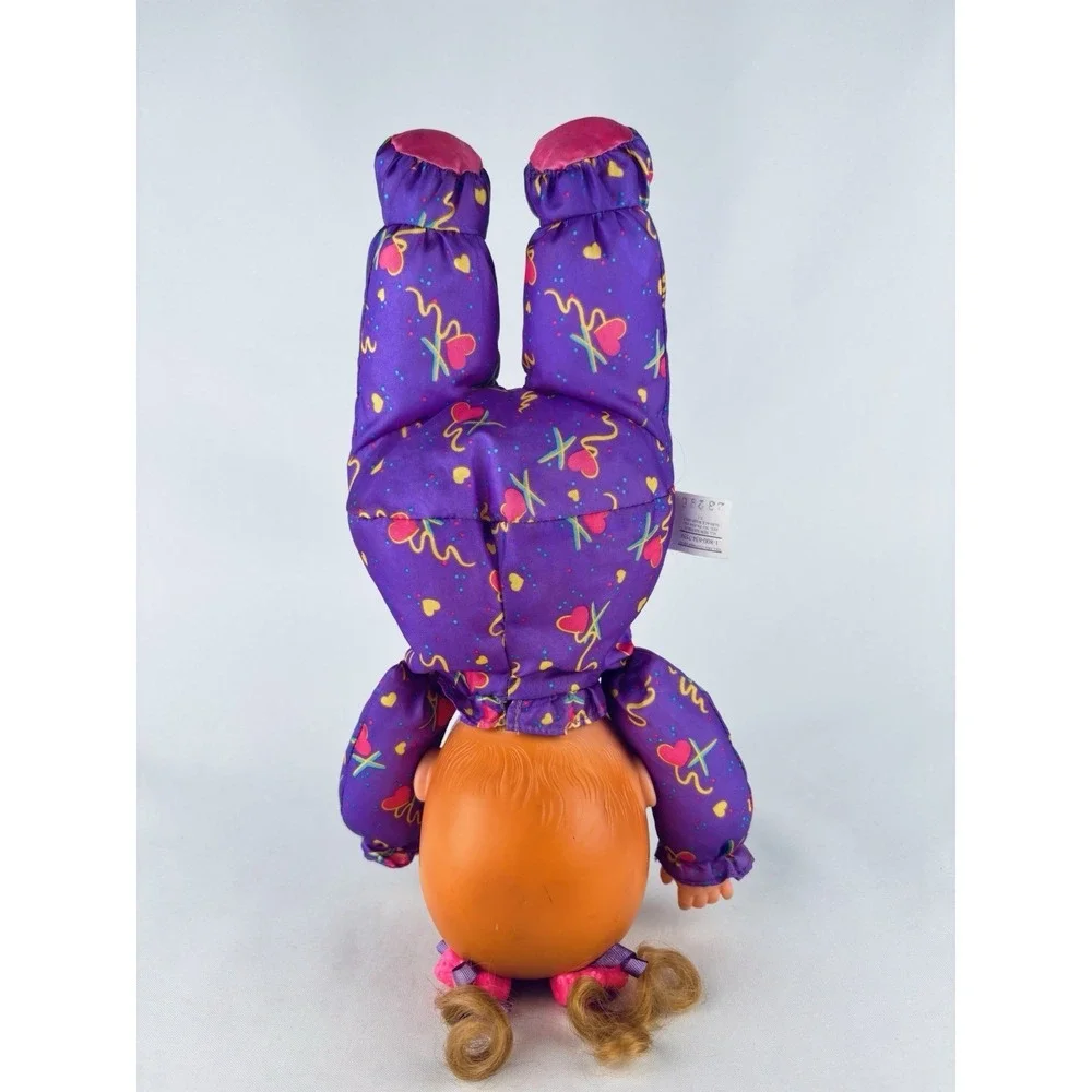 Toy Biz 1996 Baby Headstand Surprise Doll Purple Blonde Pig Tails Vintage 90s